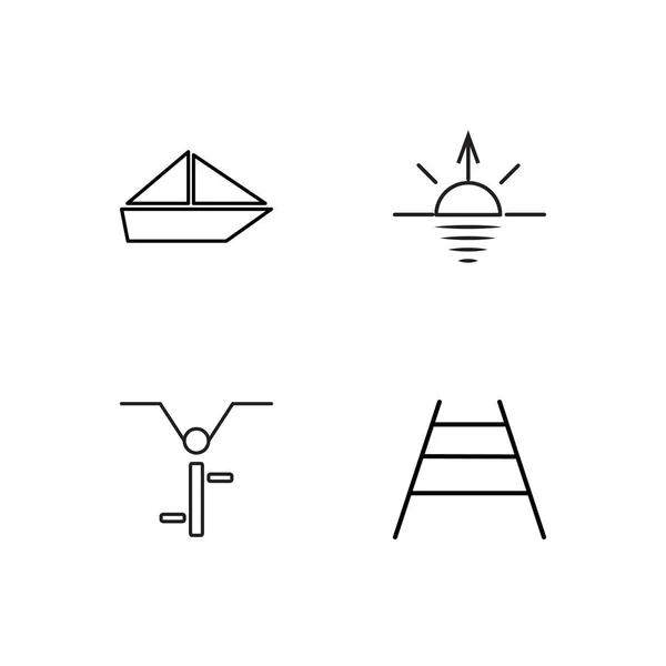 Reis set van eenvoudige overzicht pictogrammen Stockillustratie