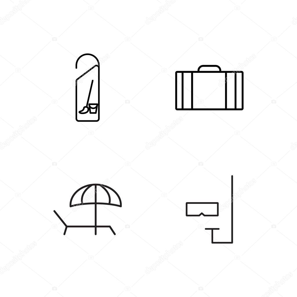 travel simple outlined icons set