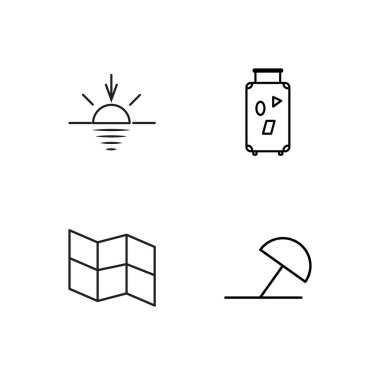 basit Seviyelendirilmiş Icons set seyahat