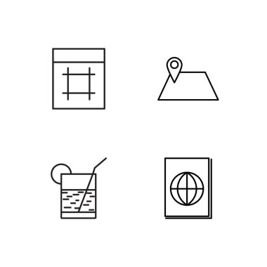 basit Seviyelendirilmiş Icons set seyahat