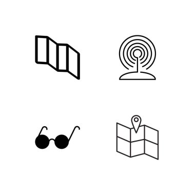 basit Seviyelendirilmiş Icons set seyahat