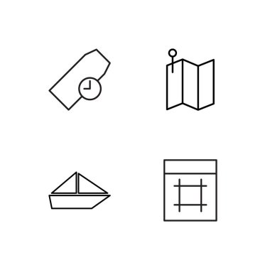 basit Seviyelendirilmiş Icons set seyahat