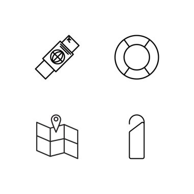 basit Seviyelendirilmiş Icons set seyahat