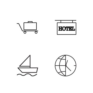 basit Seviyelendirilmiş Icons set seyahat