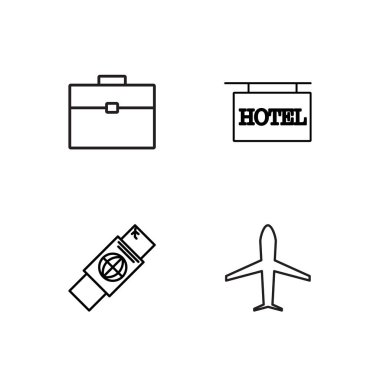 basit Seviyelendirilmiş Icons set seyahat