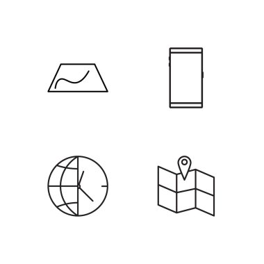 basit Seviyelendirilmiş Icons set seyahat