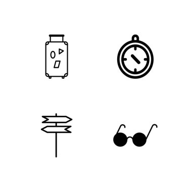 basit Seviyelendirilmiş Icons set seyahat