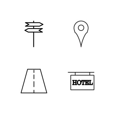 basit Seviyelendirilmiş Icons set seyahat