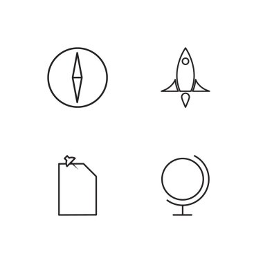 basit Seviyelendirilmiş Icons set seyahat