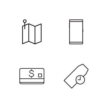 basit Seviyelendirilmiş Icons set seyahat