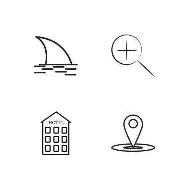 basit Seviyelendirilmiş Icons set seyahat