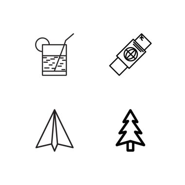 basit Seviyelendirilmiş Icons set seyahat