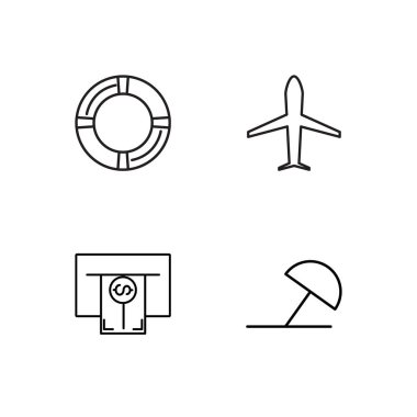 basit Seviyelendirilmiş Icons set seyahat