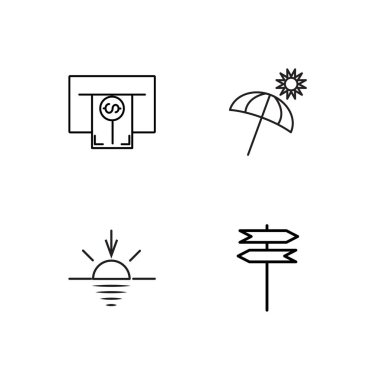 basit Seviyelendirilmiş Icons set seyahat