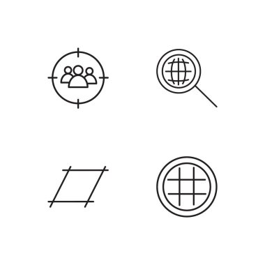 Pazarlama basit Seviyelendirilmiş Icons set