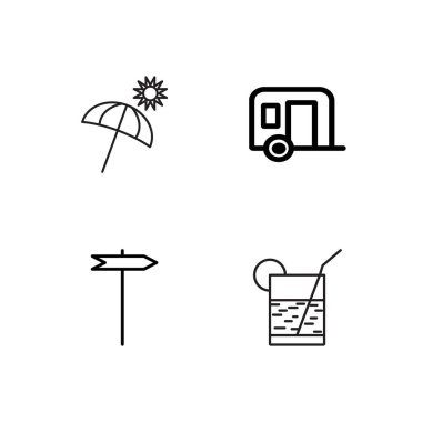 basit Seviyelendirilmiş Icons set seyahat