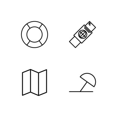 basit Seviyelendirilmiş Icons set seyahat