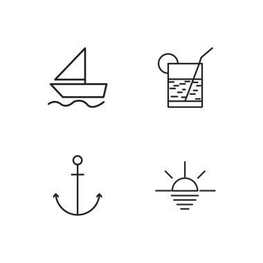 basit Seviyelendirilmiş Icons set seyahat