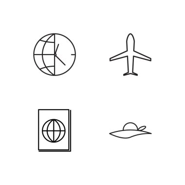 basit Seviyelendirilmiş Icons set seyahat