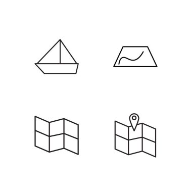 basit Seviyelendirilmiş Icons set seyahat