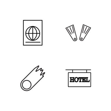 basit Seviyelendirilmiş Icons set seyahat
