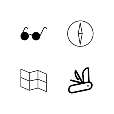 basit Seviyelendirilmiş Icons set seyahat