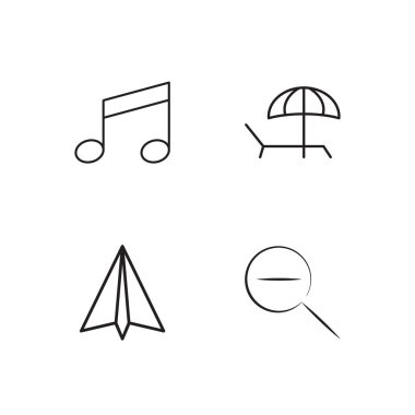basit Seviyelendirilmiş Icons set seyahat