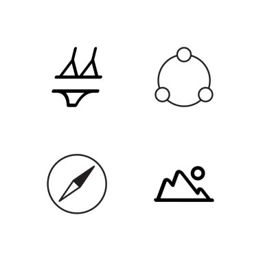 basit Seviyelendirilmiş Icons set seyahat