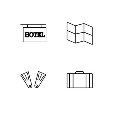 basit Seviyelendirilmiş Icons set seyahat