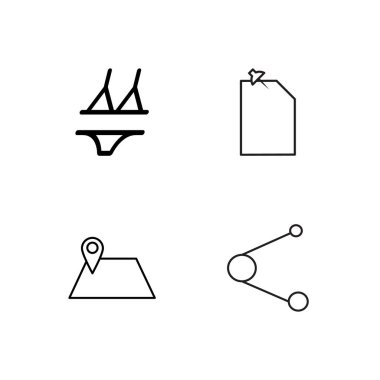 basit Seviyelendirilmiş Icons set seyahat