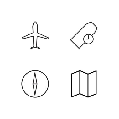 basit Seviyelendirilmiş Icons set seyahat