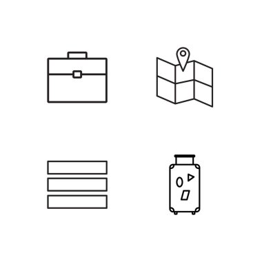 basit Seviyelendirilmiş Icons set seyahat