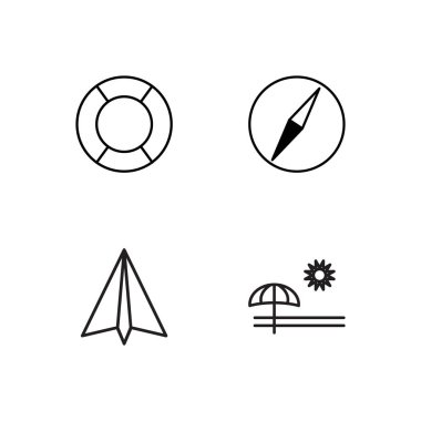 basit Seviyelendirilmiş Icons set seyahat