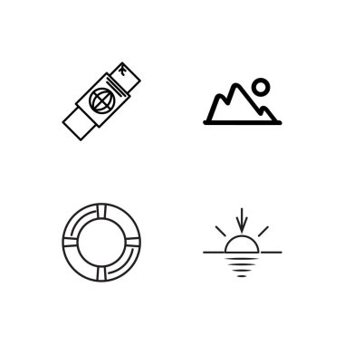 basit Seviyelendirilmiş Icons set seyahat