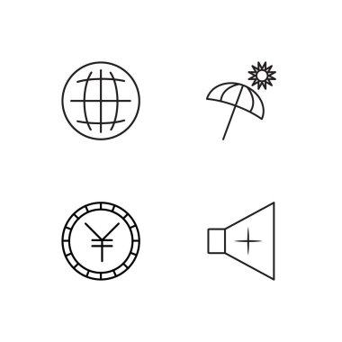 basit Seviyelendirilmiş Icons set seyahat