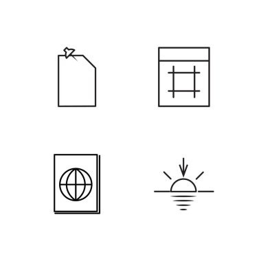 basit Seviyelendirilmiş Icons set seyahat