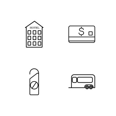 basit Seviyelendirilmiş Icons set seyahat