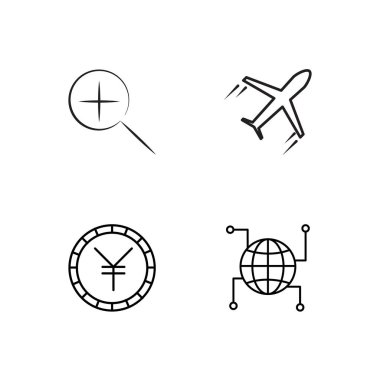 basit Seviyelendirilmiş Icons set seyahat