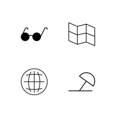 basit Seviyelendirilmiş Icons set seyahat