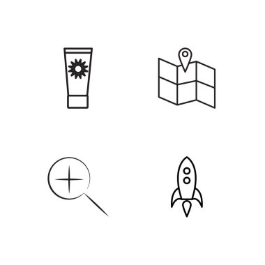 basit Seviyelendirilmiş Icons set seyahat