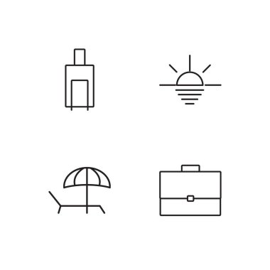 basit Seviyelendirilmiş Icons set seyahat
