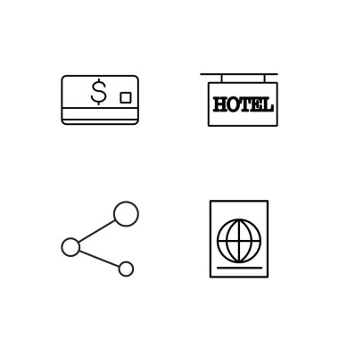 basit Seviyelendirilmiş Icons set seyahat
