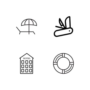 basit Seviyelendirilmiş Icons set seyahat