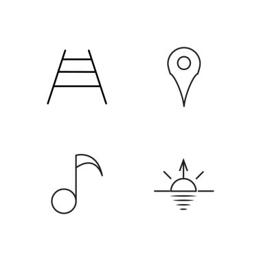 basit Seviyelendirilmiş Icons set seyahat