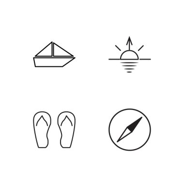 basit Seviyelendirilmiş Icons set seyahat