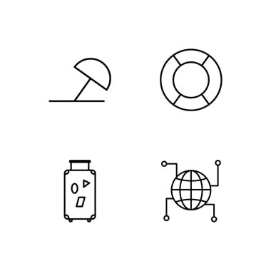 basit Seviyelendirilmiş Icons set seyahat