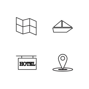 basit Seviyelendirilmiş Icons set seyahat