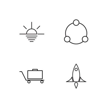 basit Seviyelendirilmiş Icons set seyahat