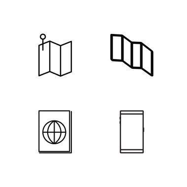 basit Seviyelendirilmiş Icons set seyahat