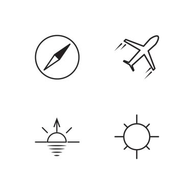 basit Seviyelendirilmiş Icons set seyahat